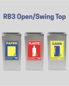 RB3 Dustbin | Swing Top Bin | 65L | Lobby Bin | Recycling Bin | Stainless Steel Bin