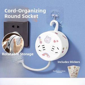 Retractable Multi-Function USB Socket Board Home Student Dormitory with Line Multi-Pore Extension Board Storage Electrical Accessories