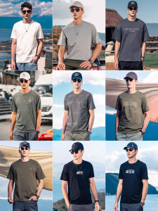 Áo Thun Nam Mùa Hè Tay Ngắn Thường Ngày Đa Năng Phong Cách Thường Ngày Cotton 100% in Chữ Tròn Cổ Tròn Tay Ngắn Mùa Hè