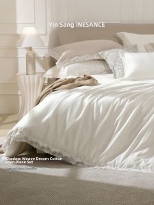 YINSANG | Long Staple Cotton 100% Cotton French Lace Bed Sheet Set
