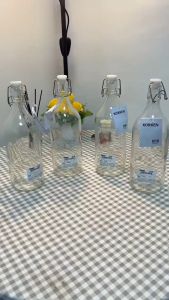 Botol Kaca KORKEN 1 Liter 1000ml Botol Kaca Bening Dengan Penutup Botol Beling Jus Kopi Susu