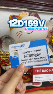 Sim 5G VinaPhone Trọn Gói 1 Năm 12D159V - Data 6GB/Ngày Tốc Độ Cao + Miễn Phí Gọi Nội Ngoại Mạng Dùng Thả Ga | FREESHIP - CHƯA KÍCH HOẠT
