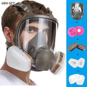 6800Anti-Fog Dustproof Full Face Gas Mask Painting Spraying Respirator 5N11 Filter 501 Adapter Holder Safety Work Formaldehyde