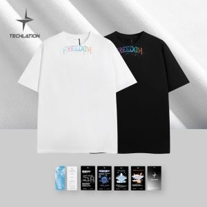 INFLATION brand sun protection UPF50+five in one multifunctional fabric watercolor printed T-shirt 2024 spring/summer new cool short sleeves