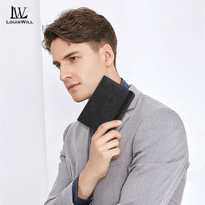LouisWill Men Wallet RFID Card Case Soft PU Wallet Business Wallets Passport Holder Coin Bag Zipper Multi-Card Position ID Credit Cards Holders Solid Color Travel Purses Coin Pouch