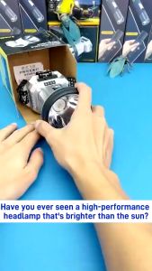 Senter Kepala LED Super Terang 10000 Lumen / Sensor Otomatis Nyala Anti Air Type C Rechargeable