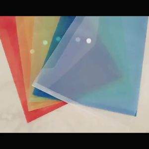 12Pcs Clear Snap Button File Case Transparent Envelope Folder Bill Folders For School/Office