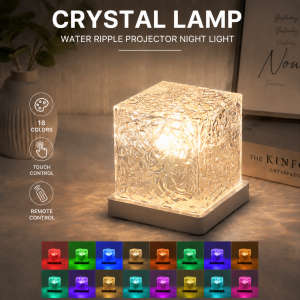 New RGB 16 Colors Ocean Wave & Aurora Projection Night Light Remote Control Rechargeable Table Lamp Home Bedroom Decor Gift