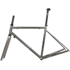 Ultra-Light CrMo Steel Road Bicycle Frame Tsunami CR01 Silver Brushed with Carbon Fork Seat Tube for Cycling Equipment