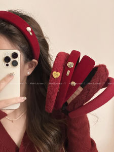 Red Hairband High Hairline Elegant Womens Style Facial Wash Outdoors Versatile Hair Accessories Hair Clips Fashionable Trend