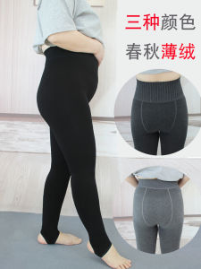 High Waist Fleece Lined Womens Leggings Spring Autumn Thin Velvet Outerwear plus Size Elastic Footwear Casual Long Pants