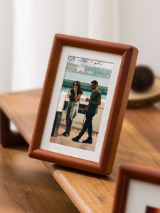Modern Simplicity Black Walnut Wooden Photo Frame 8 Inch Print Display Stand Album Ready Desktop Decorations Non-magnetic