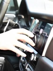 Upgraded Vacuum Adsorption Retractable Phone Holder Double-Sided Magnetic Suction Cup Cellphone Stand Hands-Free 360° Rotatable Foldable Car Mount for Car Gym Mirror and Smooth Surfaces Multi-Angle Navigation