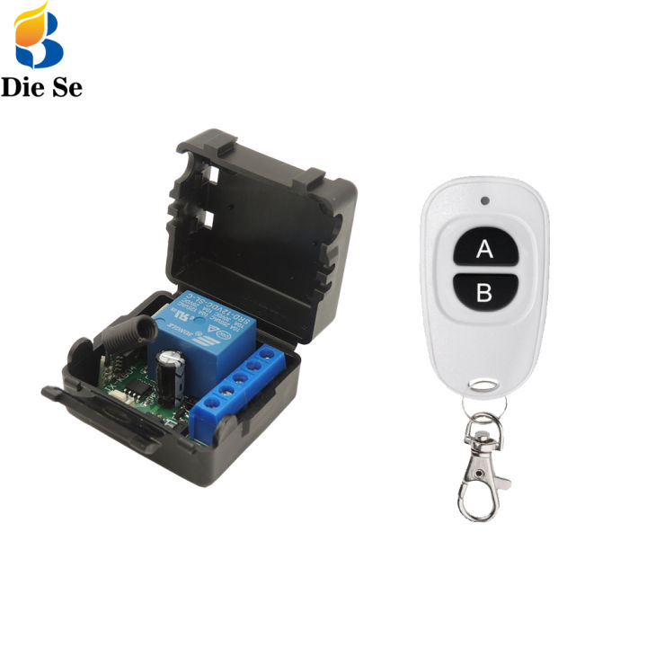 Diese DC 12V 10A 1Channel RF 433Mhz Receiver Relay Module Wireless Remote Control A/B Button Long distance used for DC motors/LED light strips/water pumps/car locks/TV remote