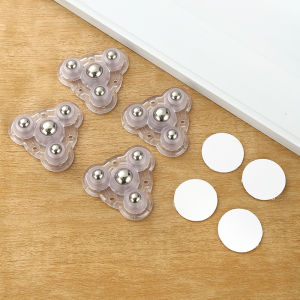4Pcs Furniture Casters Wheels 3 Beads Heavy Duty Universal Wheel 360° Rotation Stainless Steel Strong Self Adhesive Casters Whee