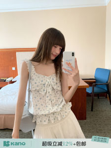 Cute Summer Style Bowtie Unique Print Vest