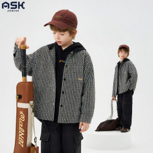 Ask Junior | New Design Striped Hooded Jacket