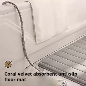 [SG Ready Stock]Bathroom Floor Mat Thick Coral Fleece Memory Anti-Slip Absorbent Mat Bedroom Kitchen Anti-Slip Pad Pedal