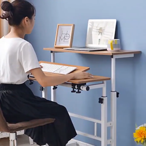 Lift standing laptop desktop office computer desk multifunctional conference table mobile adjustable study desk