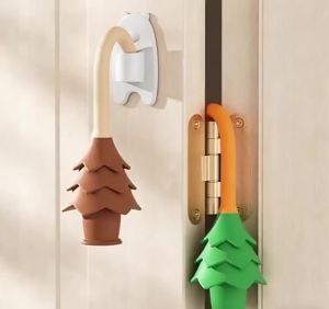 【S】1PCS Silicone Child Safety Anti-Pinch Hand Door Lock Clamp Novelty Pine Tree Shaped Baby Proof Door Finger Pinch Guards