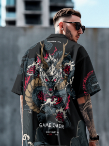 Áo Sơ Mi Nam Tay Ngắn Mùa Hè 2025 Dáng Rộng Thoải Mái Phong Cách Mới Trung Quốc Thường Ngày Mỏng Nhẹ Thoáng Khí Vải Polyester