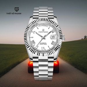 Đồng Hồ Pagani Design 2026 Nam Máy Cơ Tự Động Cao Cấp Chống Nước Dây Thép Không Gỉ Kính Sapphire AR Kim Dạ Quang