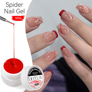 LILYCUTE 8ml White Black Silver Spider Nail Gel Natural Dark Flashy Drawing Painting UV Gel Nail Varnish Nails Art Design