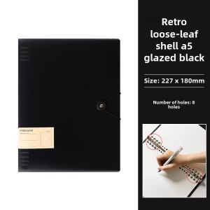 Retro Transparent Shell A5 Notebook B5 Non-Manual Recording Loose Spiral Notebook Clip Refill Paper Student A4 Notebook