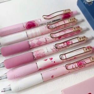 6PCS/Box Soft Cloud Grip Press Gel Pen ST Tip Quick Drying Neutral Pen Student Specific 0.5mm Black Ink Ballpoint Pen