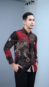 Handara Batik Premium Pria Lengan Panjang Slim Fit Furing - Peksi Abang Ireng