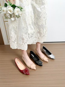 Elegant Soft Bottom Flat Heels Womens Shoes Invisible Heightening Slip-On Casual Fashion Korean Style Sharp Pointed Toe