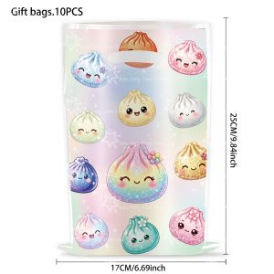 Hasbro | Cartoon Steamed Buns Gift Bag Birthday Party Decoration Goody Loots Candy Bag Package Baby Shower Dumpling Party Favors Supplies