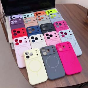 szhaiyu | Fashion Fluorescent Silicone Magnetic For Magsafe Case For iPhone 18 Pro Max 17 16 15 14 13 Wireless Charge Candy Cover Fundas