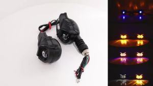 KEVANLY | Universal 12-24V Motorcycle LED Turn Signal Light Owl Shape Dual-side Light Effect Motorbike Flasher Blinker Indicator Lamp Moto