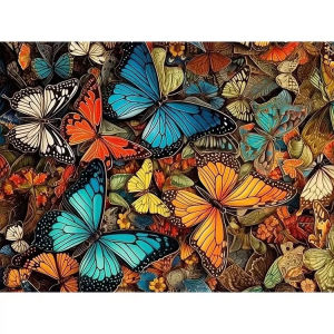 Jigsaw Puzzle 500 1000 1200 2000pcs Beautiful Rainbow Butterfly With Colorful Wings For Adults Stress Relief Relaxing Activity
