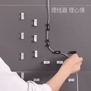 20Pcs Self Stick Wire Storage Clamp Cable Housing Data Line Finishing Tool Organizer Line Cable Clip Desk Wire Finisher Wire Cable Clip