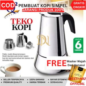 Alat Pembuat Kopi dan Teh Tanpa Ampas Grinder Kopi Espresso Ala Barista Cafe Teko Pembuat Kopi Mokapot Serbaguna Bahan Stainless Desain Simpel Praktis