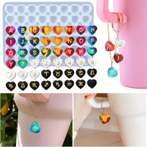 1pc DIY Epoxy Resin Mold Numbers Letters Butterfly Constellation Pendants Charms Bracelets