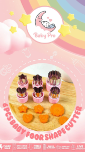 Baby Pro 6pcs Stainless Steel Baby Food Shape Cutter Fruit Vegetables Bread Shape Cutter