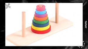 Mainan Donat Susun Kayu Menara Donat Hanoi Tower Donat Montessori Toy Mainan Edukasi Anak