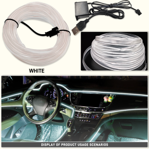 1/2/3/4/5M LED Decorative Lamp Flexible Neon Cable Strip USB Interior Lighting for Vehicles Party Mood Diode Ambient Lights