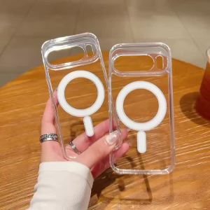 Original For Magsafe Clear Magnetic Case For Google Pixel 10A 10 9 Pro XL 9A 8A 8 Pro Wireless Charging Transparent Back Cover