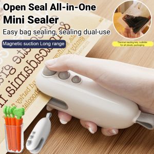 Portable Dual-Function Mini Sealer Usb Charging Handheld Food Heat Sealing Machine Cutter And Sealer For Plastic Bag Snack Food