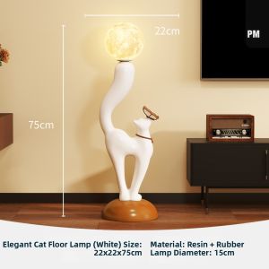 CHUCHEN | Artistic Black Cat Antique Decorative Living Room Bedroom French Floor Lamp