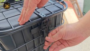 ตะกร้าเหล็ก สกู๊ตเตอร์ไฟฟ้า จักรยาน M size L by 24you I กระเป๋ารองด้านใน เก็บของ B BL 1 29x28x27 cm