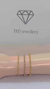 MJ Jewellery 916/22K Gold Ball Bead Chain Bracelet T014 (Two Tone Gold)