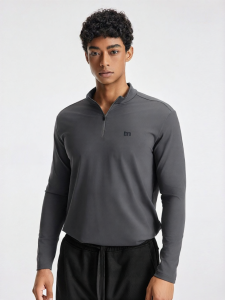 BODYDREAM | Fitted No-Pressure Half-Zip Long Sleeve T-Shirt