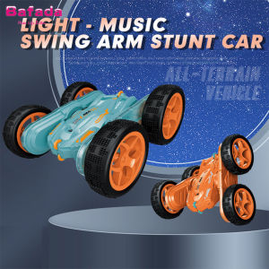 Bafada 2.4G 4WD RC Drift Double Sided Stunt Car All-Terrain Vehicle Swing Arm Vehicle Toys 3D LED Seven Color Lights Dynamic Music 360 Degree Rotation Strong Motivation Cool Shape For Childrens Birthday Gift