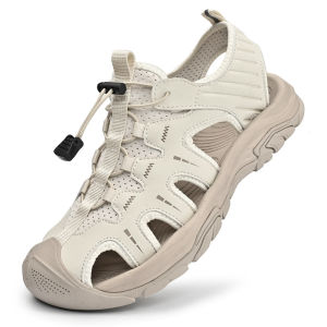 2026 Jumpmore Fashion Mens Leather Sandals Summer Outdoor Hiking Shoes Size 38-45 Mens Shoes Platform Sandals