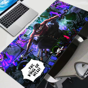 Bandai | Mouse Pad Notbook One Piece Roronoa Zoro Gamer Large Keyboard NonSlip Rubber Computer Carpet Desk Mat PC Gamer 90x40 MousePad